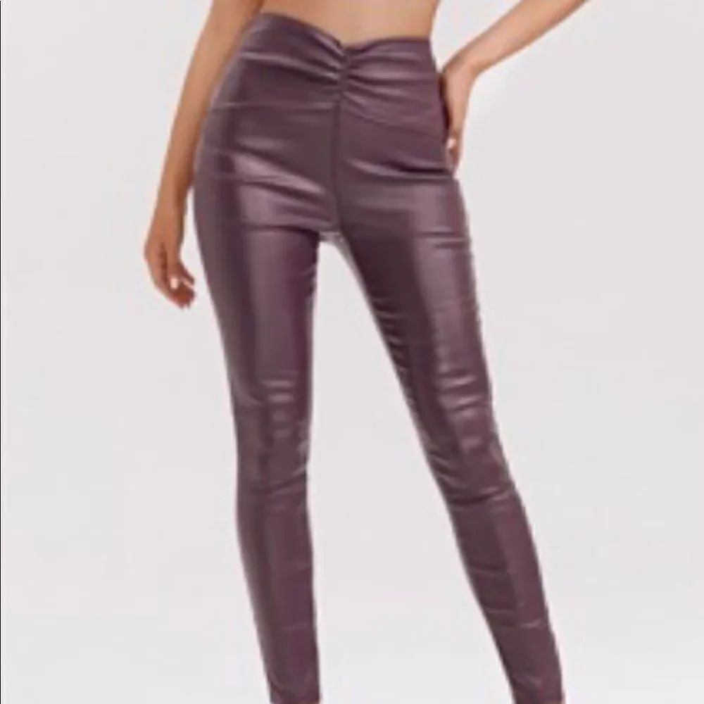 SheinโXSโfauxโleatherโskinnyโleggingsโbrown